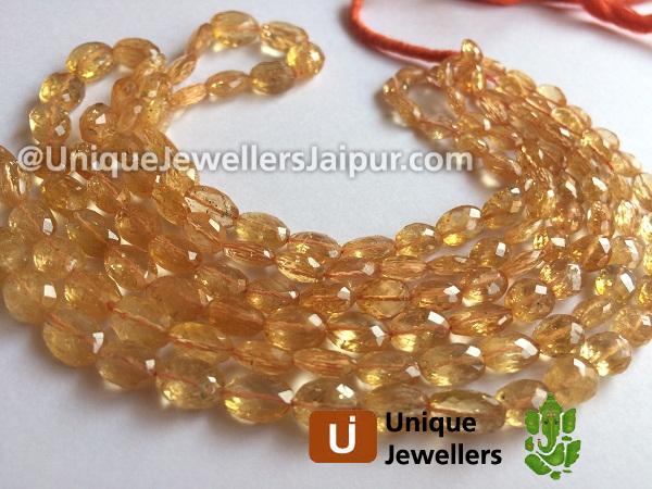 Imperial Topaz Far Faceted Oval Beads